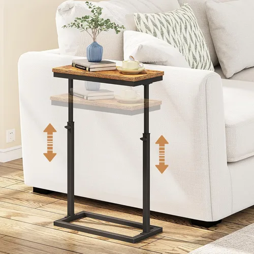 Miniatura 22 de TUTOTAK Mesa auxiliar, mesa auxiliar, mesa de sofá alta, mesa de sofá, sala de estar, dormitorio, negro TB01BK083P