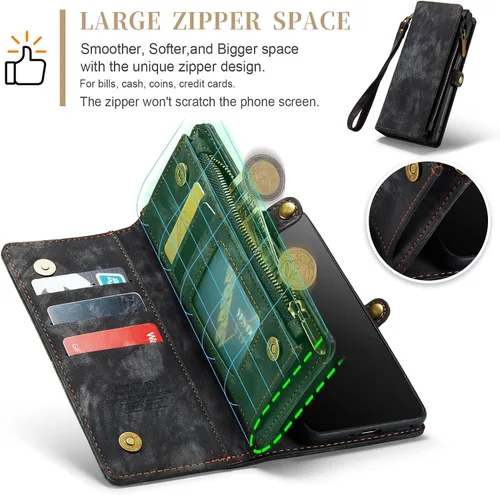 Miniatura 4 de Asuwish Funda de teléfono para Samsung Galaxy S21 Ultra Glaxay S21ultra 5G con cremallera, protector de pantalla de vidrio templado y tarjetero