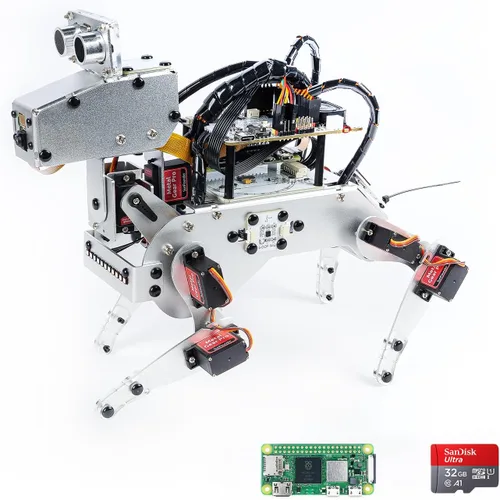 SunFounder Kit de robot AI con Raspberry Pi Zero 2 W+tarjeta TF 32G, ChatGPT-4o habilitado con comando de voz y reconocimiento de video, control de