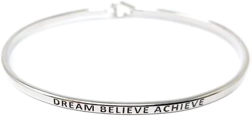 Miniatura 21 de By you - Brazalete con gancho, pulsera delgada grabada con un mensaje positivo e inspirador