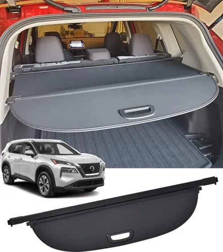 Miniatura 10 de cubierta retráctil para baúl trasero compatible con Nissan Rogue SV S SL 2014-2019 2020, protector de seguridad, pantalla de sombra, cubierta