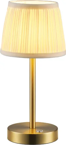 Miniatura 11 de PUSU Juego de 2 lámparas de mesa LED inalámbricas negras, lámpara de cabecera recargable de 4000mAh regulable de 3 vías con pantalla de tela