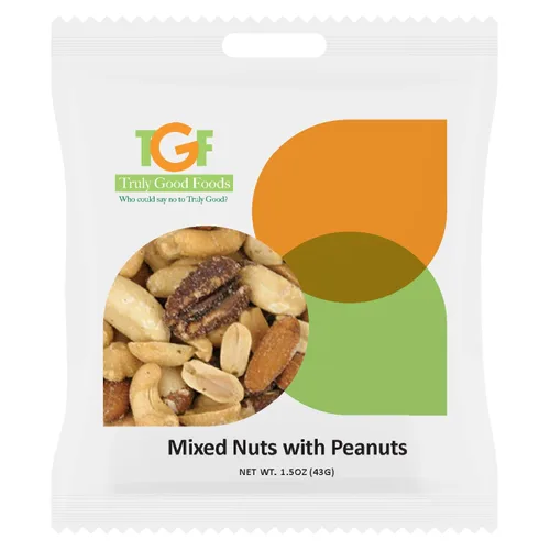 Mini bolsas de bocadillos de nueces mixtas con cacahuetes, 1.5 onzas, 120 unidades