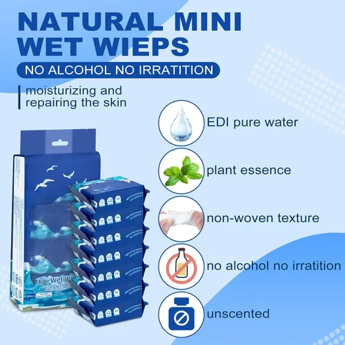 Miniatura 3 de 64 mini toallitas pequeñas de tamaño húmedo para viajes, toallitas de mano tamaño de viaje para adultos, niños y bebés, sin perfume, sin alcohol