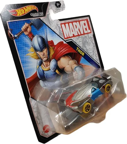 Miniatura 4 de Hot Wheels Marvel Thor - Coche de personajes de Marvel, vehículo fundido a presión a escala 1/64, multicolor, 3 pulgadas