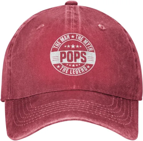 Miniatura 9 de Renzund Pops The Man The Myth The Legend Funny Hat Washed Cowboy Cotton Baseball Cap