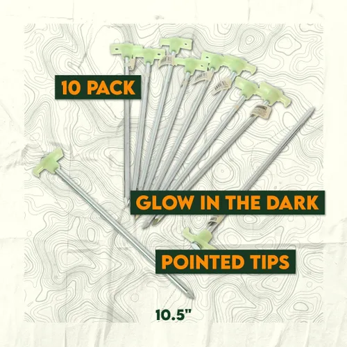 Miniatura 6 de SE Clavijas metálicas de 10-1/2 pulgadas con tapones que brillan en la oscuridad (paquete de 10) - 910NRC10
