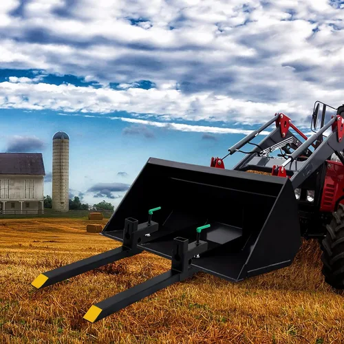 Miniatura 7 de Horquillas para paletas, abrazadera máxima de 43 pulgadas y 1500 libras en horquillas de tractor, accesorio de carga frontal resistente