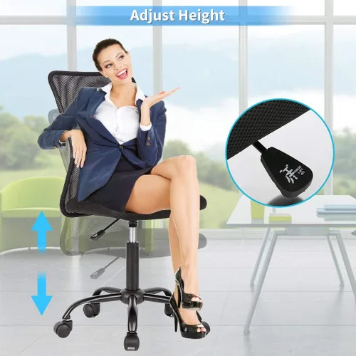 Miniatura 7 de Silla de oficina ergonómica de escritorio, silla ejecutiva con respaldo de malla, giratoria para juegos, silla moderna y ajustable de altura