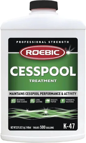 Roebic K-47-Q Tratamiento de pozo ciego: evita la obstrucción, acumulación, papel exclusivo para digiere bacterias, destruye lodos, 32 onzas,