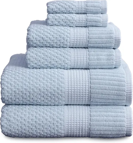 Miniatura 45 de NY Loft Juego de 4 toallas de baño 100% algodón, supersuaves y absorbentes, de secado rápido, 30 x 52 pulgadas, algodón texturizado y duradero