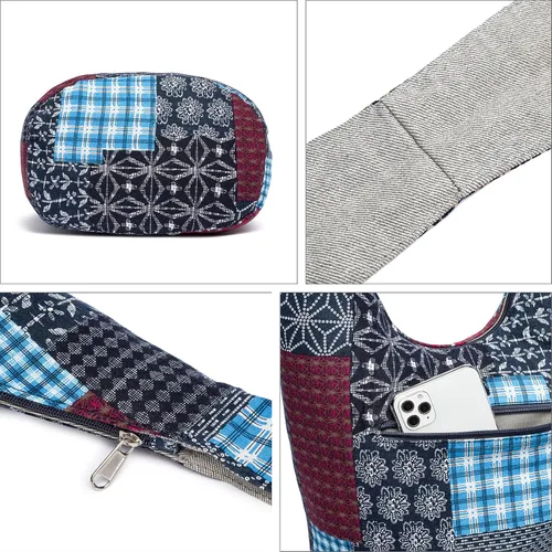Miniatura 47 de Bolsa de hombro para mujer, de lona en estilo hippie/bohemio para llevar cruzada al hombro, disponible en diferentes colores y estampados
