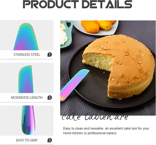 Miniatura 9 de SHERCHPRY Juego de cuchillos para tartas: servidor de pastel de acero inoxidable cortador de postre espátula herramienta de corte para pizza