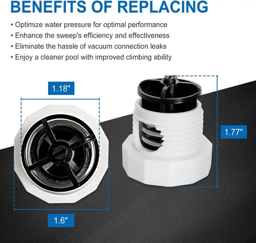 Miniatura 2 de Repuesto de válvula de alivio de presión 9-100-9002 para limpiador de piscinas Polaris 180, 280, 380, 280 TankTrax, 480 Pro, 3900 Sport Pressure