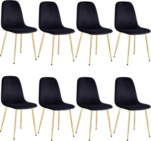 Miniatura 11 de gopop Juego de 4 sillas de comedor, modernas sillas de comedor de cocina, sillas laterales tapizadas para comedor en piel sintética, respaldos