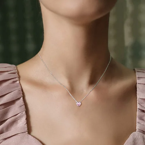Miniatura 2 de ChicSilver 925 Sterling Silver 12 Months Sparkling Round Cut Created Birthstone Pendant Necklace, 16 Inch Rolo Chain (with Gift Box)