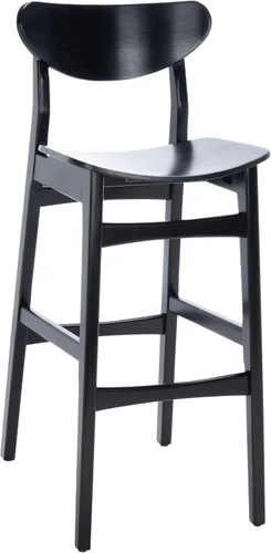 SAFAVIEH Home Collection Thaxton Mid-Century Farmhouse - Juego de 2 taburetes de bar (30 pulgadas), color negro