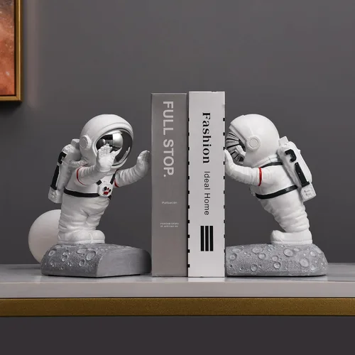 Miniatura 6 de Soporte para sujetalibros, sujetalibros de astronauta con temática del espacio exterior, figura de astronauta, topes decorativos para libros