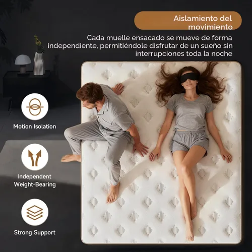 Miniatura 6 de Colchón tamaño Queen (mejorado de alta gama) Colchón híbrido de lujo de 12 pulgadas Queen en una caja, espuma viscoelástica de gel refrescante