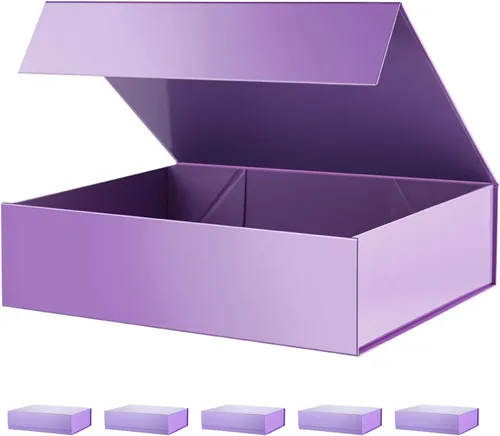 Miniatura 18 de PACKHOME Caja de regalo de 11.5 x 8 x 2.5 pulgadas, caja resistente para camisas con tapa magnética para múltiples ocasiones (negro brillante)