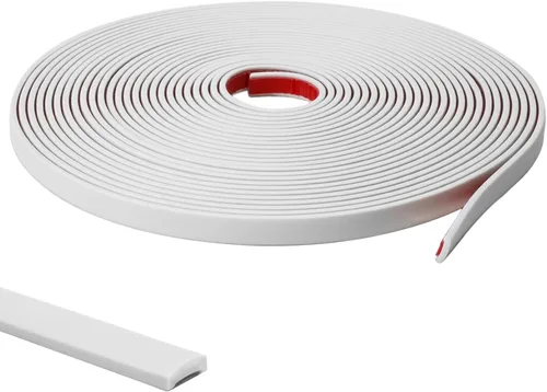 Moldura de pared despegar y pegar de 9.8 pies, color blanco (pintable), moldura flexible autoadhesiva para pared, bordes, marcos, marcos de ventana,