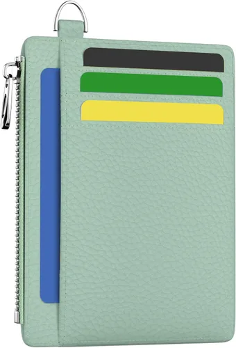 Miniatura 23 de Hancynir Cartera delgada para mujer con soporte para tarjetas de crédito RFID, pequeña mini funda para tarjetas con bolsillo frontal de PU, cartera