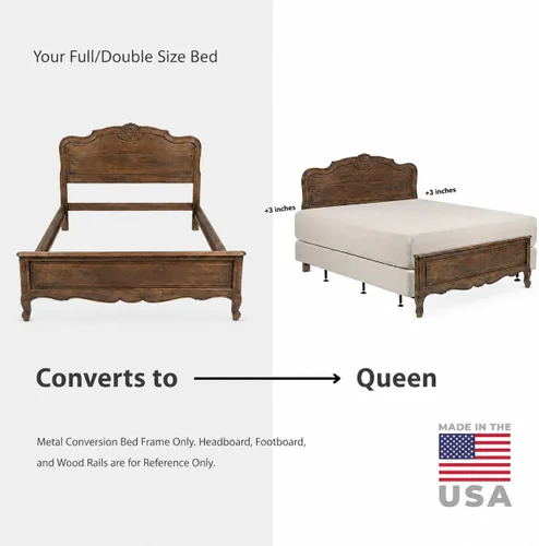 Miniatura 3 de Ganchos de base de cama convertibles de tamaño matrimonial a Queen para cabecero y estribo, extra resistentes con 6 patas, fabricado en Estados
