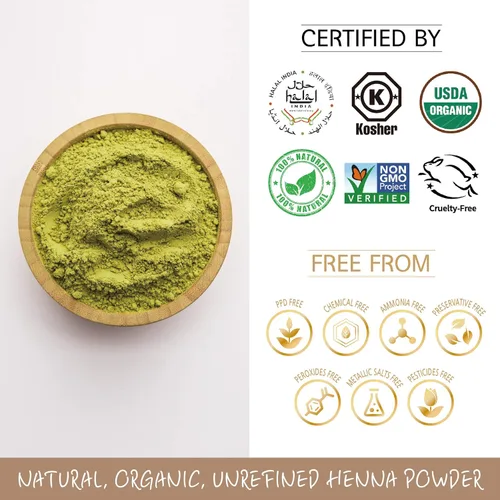 Miniatura 5 de Polvo de henna 100% orgánico USDA para tinte para el cabello, color natural del cabello, mejor para cabello, cabello suave, brillante y saludable
