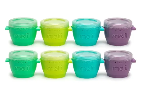 Miniatura 11 de melii Snap & Go Contenedores de almacenamiento de alimentos para bebés, paquete de 4 unidades, recipientes apilables de 4 onzas con tapas Original
