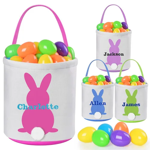 Miniatura 39 de Jocidea - Cesta de Pascua personalizada, paquete de 1 cestas de Pascua personalizadas para niñas y niños, cesta de Pascua personalizada para bebés