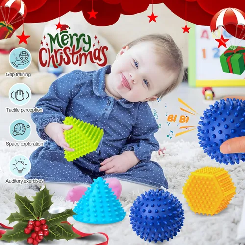 Miniatura 7 de Pelota sensorial para bebés de 6 a 12 meses, bolas de bebé para niños pequeños de 1 a 3 años, alivio del estrés, bolas sensoriales texturizadas