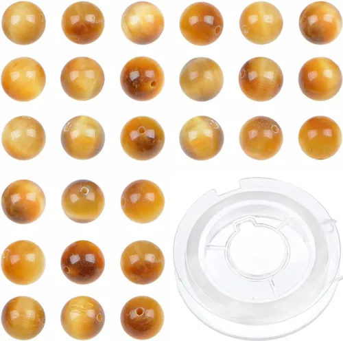 Miniatura 24 de Bymitel - Cuentas redondas de jade blanco natural de 5/32 de pulgada, 210 unidades de piedras preciosas auténticas para bricolaje y fabricación
