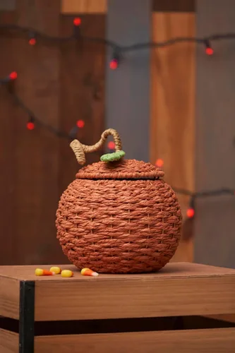 Miniatura 3 de C&F Home Calabaza tejida a mano dulce dulce dulce contenedor naranja