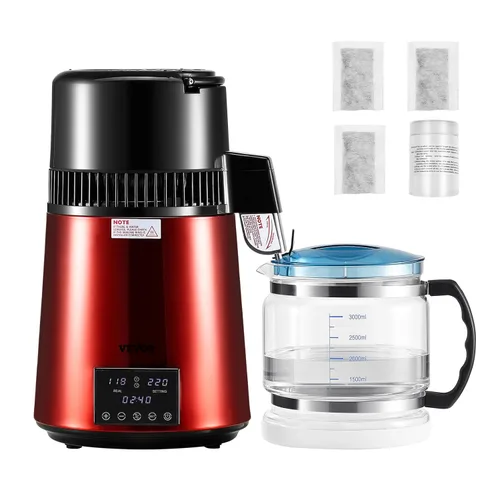 Miniatura 14 de VEVOR Destilador de agua de 1.1 galones, 0.4 galones/h, máquina purificadora de agua destilada 1750W con temporizador de 0-99H, pantalla de Plateado