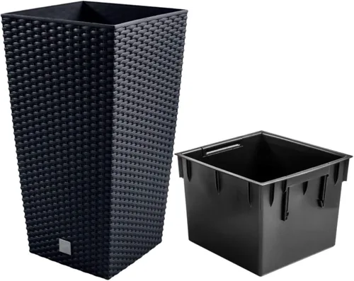 Miniatura 2 de Prosper Plast DRTS300-S433 Rato - Maceta cuadrada, 11.3 x 11.3 x 21.7 in, antracita, 11.3 x 11.3 x 21.7 in