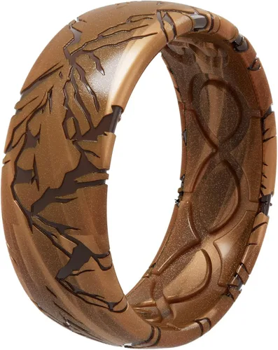 Miniatura 6 de Groove Life 3D Etched Silicone Ring Breathable Rubber Wedding Rings for Men, Lifetime Coverage, Unique Design, Comfort Fit Ring
