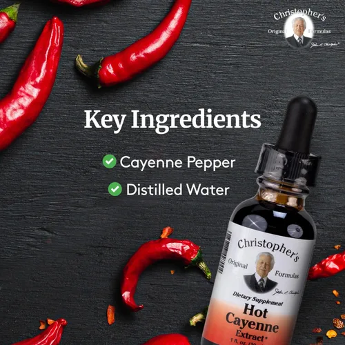 Miniatura 3 de Christopher's Original Formulas Extracto de Cayena Caliente, 1 fl oz - Suplemento herbario natural