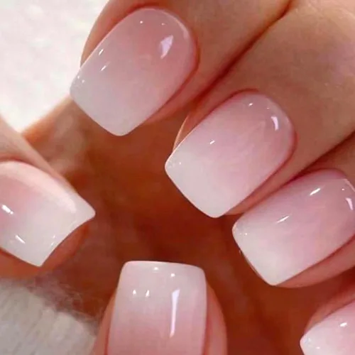 Miniatura 19 de 24 uñas acrílicas a presión, uñas postizas largas con forma de ataúd brillante, color rosa degradado, con diamantes de imitación y purpurina
