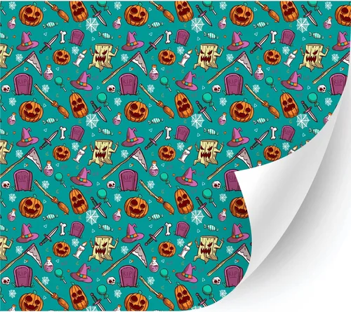 HTV4U Puff - Vinilo de transferencia de calor con estampado de Halloween (tocón de calabaza y árbol, 12 pulgadas x 5 yardas), papel de transferencia