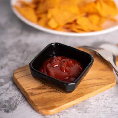 Miniatura 5 de DELLING Juego de cuencos de cerámica ultra fuertes de 3 onzas, cuencos de salsa de inmersión negros/platos para salsa de tomate, soja, barbacoa