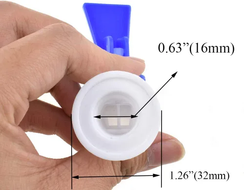 Miniatura 3 de HAHIYO Piezas dispensadoras de agua de 0.630 in de diámetro interior rojo y azul al tacto blanco del grifo del grifo boquilla reutilizable sin fugas