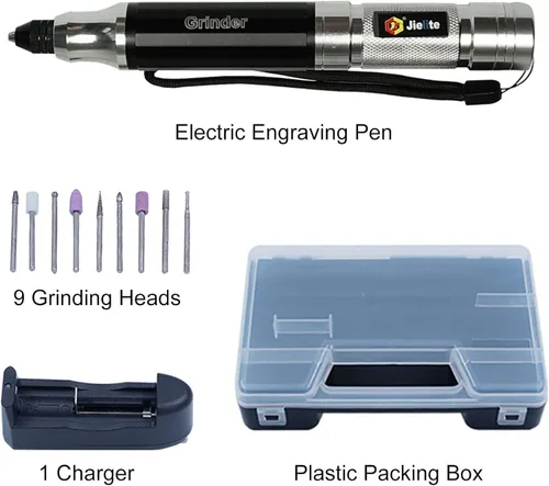 Miniatura 5 de Bolígrafo de grabado, kit de herramientas de grabado eléctrico portátil, máquina grabadora recargable para metal, vidrio, madera, cuero, joyería