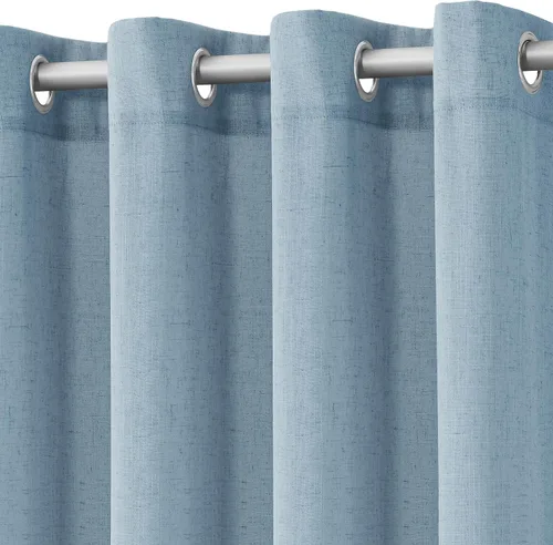 Miniatura 22 de Cortinas de lino beige de abedul de 84 pulgadas de largo para sala de estar, cortina semitransparente filtrante de luz de lujo, decoración moderna