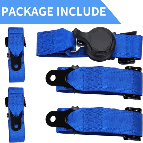 Miniatura 4 de Yakitoko Arnés de seguridad universal de 5 puntos, juego de 2 pulgadas, compatible con Go Kart, UTV, ATV, azul para carreras