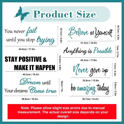 Miniatura 2 de Calcomanías de vinilo para pared, con frases motivacionales, para mujeres, adultos, dormitorio, sala de estar, oficina, baño