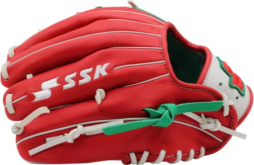 Miniatura 7 de SSK Z5 Craftsman Guante de béisbol para infield – 11.25” - 11.5” - 11.75” - 12” – Lanzamiento con mano derecha y izquierda Rojo/Verde Kelly/Blanco