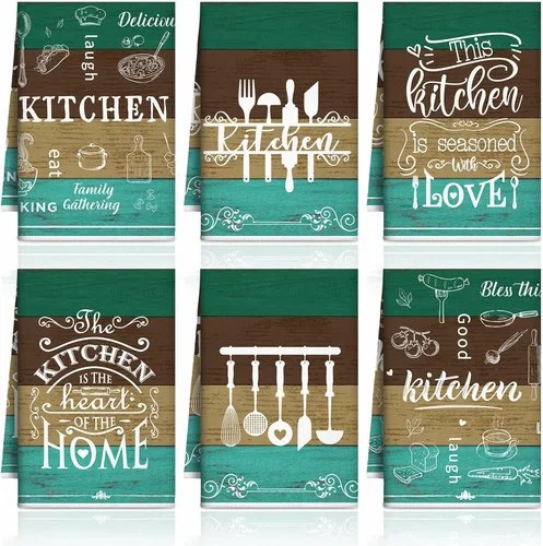 Miniatura 28 de Bencailor Juego de 6 Paños de Cocina de Plátanos Negros y Blancos Decorativos Toallas de Mano para Platos Absorbentes de Secado Rápido Toallas de Té