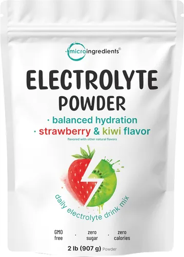 Miniatura 10 de Micro Ingredients Polvo de electrolito de hidratación, 1 libra (69 porciones) Sabor a uva Concord Alto potasio (1,000 mg) + agua de coco Sin