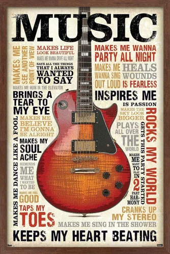 Miniatura 16 de Trends International Music Inspires Me Wall Poster, 14.725" x 22.375", Barnwood Framed Version