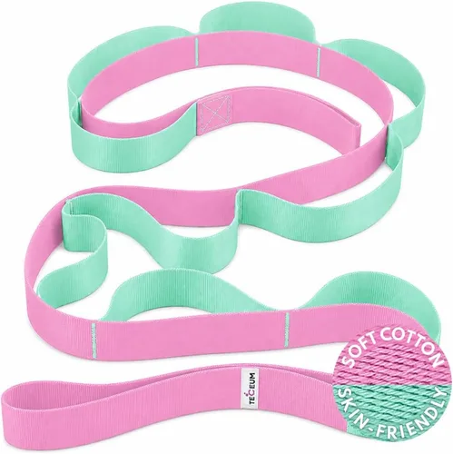 Miniatura 13 de TECEUM Stretching Strap with 10 Loops for Physical Therapy & Rehab Non-Elastic Yoga Stretch Band for Hamstring, Leg, Hip & Knee Rehab, Pilates